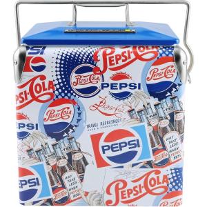 imagePepsi 14Quart Small Cooler  Retro Vintage Classic Style Hard Metal Beverage Cooler for Camping Beach Picnic Pepsi Heritage EditionPepsi Heritage Edition