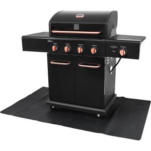 imagePermasteel FireResistant Grill Mat for Outdoor Grill 65quot x 39quot NonSlip Deck Protector Durable Rubber BBQ Mat for Under Grill Reusable Black Under Grill Mat for Gas BBQ Grills65 x 39 Under Grill Mat