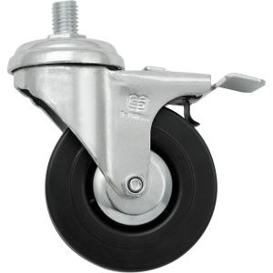 imagePermasteel PP20005ALAM Kenmore OEM Gas Grill Type A Caster Swivel Locking Brake 20700048 Replacement Wheel Black and Stainless Steel
