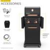 imagePermasteel 2Burner Propane Gas Grill BBQ Grill with Foldable Side Tables ampamp Tool Hooks Perfect for Outdoor Cooking Patio ampamp Garden CopperBlackCopper