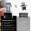 imagePermasteel 3Burner Propane Gas Grill 30000 BTUs BBQ Grill with Cast Iron Grates Foldable Side Tables ampamp Tool Hooks Outdoor Grill AzureAzure