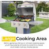 imagePermasteel 3Burner Propane Gas Grill 30000 BTUs BBQ Grill with Cast Iron Grates Foldable Side Tables ampamp Tool Hooks Outdoor Grill AzureAzure