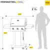 imagePermasteel 3Burner Propane Gas Grill 30000 BTUs BBQ Grill with Cast Iron Grates Foldable Side Tables ampamp Tool Hooks Outdoor Grill AzureAzure
