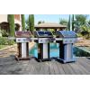 imagePermasteel 3Burner Propane Gas Grill 30000 BTUs BBQ Grill with Cast Iron Grates Foldable Side Tables ampamp Tool Hooks Outdoor Grill AzureMocha