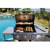 imagePermasteel 3Burner Propane Gas Grill 30000 BTUs BBQ Grill with Cast Iron Grates Foldable Side Tables ampamp Tool Hooks Outdoor Grill AzureMocha