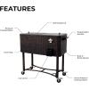 imagePermasteel 80Qt Large Rolling Patio Cooler with Wheels Insulated HandWoven Wicker Beverage Cooler for Outdoor Parties ampamp Events Ice Chest for Drinks