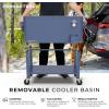 imagePermasteel 80Qt Outdoor Patio Cooler with Removable Basin Outside Beverage Cooler Cart Rolling Cooler with Wheels and Handles Stainless SteelAzure