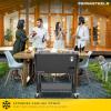 imagePermasteel 80Qt Outdoor Patio Cooler with Removable Basin Outside Beverage Cooler Cart Rolling Cooler with Wheels and Handles Stainless SteelBlack