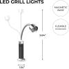 imagePermasteel Magnetic Grill Light  2Pack Outdoor BBQ Grill Light Bright LEDs Flexible Gooseneck PA12002AM Compact Outside Lighting for Gas Grills Black