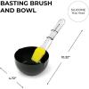imagePermasteel PA12004AM Silicone Sauce Bowl Basting Brush Regular Black and Stainless Steel