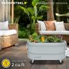 imagePermasteel SelfWatering Garden Bed Rolling Planter for Vegetables Flowers Herbs and Fruit Outdoor Indoor Caster Wheels BlueBlue