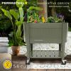 imagePermasteel SelfWatering Garden Bed Rolling Planter for Vegetables Flowers Herbs and Fruit Outdoor Indoor Caster Wheels BlueGreen