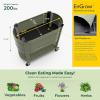imagePermasteel SelfWatering Garden Bed Rolling Planter for Vegetables Flowers Herbs and Fruit Outdoor Indoor Caster Wheels BlueGreen