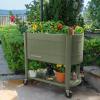 imagePermasteel SelfWatering Garden Bed Rolling Planter for Vegetables Flowers Herbs and Fruit Outdoor Indoor Caster Wheels BlueGreen