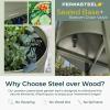 imagePermasteel SelfWatering Garden Bed Rolling Planter for Vegetables Flowers Herbs and Fruit Outdoor Indoor Caster Wheels BlueGreen