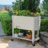 imagePermasteel SelfWatering Garden Bed Rolling Planter for Vegetables Flowers Herbs and Fruit Outdoor Indoor Caster Wheels BlueIvory