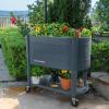imagePermasteel SelfWatering Garden Bed Rolling Planter for Vegetables Flowers Herbs and Fruit Outdoor Indoor Caster Wheels BlueNavy Blue