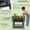 imagePermasteel SelfWatering Garden Bed Rolling Planter for Vegetables Flowers Herbs and Fruit Outdoor Indoor Caster Wheels BlueNavy Blue