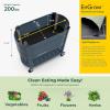 imagePermasteel SelfWatering Garden Bed Rolling Planter for Vegetables Flowers Herbs and Fruit Outdoor Indoor Caster Wheels BlueNavy Blue