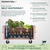 imagePermasteel SelfWatering Garden Bed Rolling Planter for Vegetables Flowers Herbs and Fruit Outdoor Indoor Caster Wheels BluePink