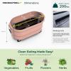 imagePermasteel SelfWatering Garden Bed Rolling Planter for Vegetables Flowers Herbs and Fruit Outdoor Indoor Caster Wheels BluePink