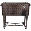 imagePermasteel 80Qt Large Rolling Patio Cooler with Wheels Insulated HandWoven Wicker Beverage Cooler for Outdoor Parties ampamp Events Ice Chest for Drinks