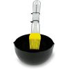 imagePermasteel PA12004AM Silicone Sauce Bowl Basting Brush Regular Black and Stainless Steel