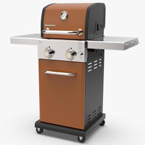imagePermasteel 2Burner Propane Gas Grill BBQ Grill with Foldable Side Tables ampamp Tool Hooks Perfect for Outdoor Cooking Patio ampamp Garden CopperCopper