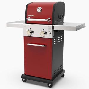 imagePermasteel 2Burner Propane Gas Grill BBQ Grill with Foldable Side Tables ampamp Tool Hooks Perfect for Outdoor Cooking Patio ampamp Garden CopperRed