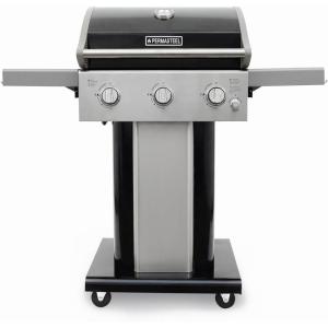 imagePermasteel 3Burner Propane Gas Grill 30000 BTUs BBQ Grill with Cast Iron Grates Foldable Side Tables ampamp Tool Hooks Outdoor Grill AzureBlack