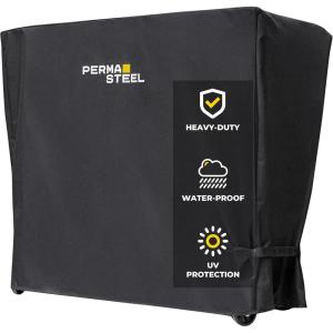 imagePermasteel Universal Cooler Cover for 80Qt Large Outdoor Patio Cooler Cart Weatherproof Waterproof UVResistant Cover for Rolling Coolers Backyard Deck and Patio Use BlackBlack