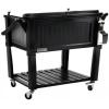 imagePermasteel PS203F1BLKAM 80 Quart Portable Rolling Patio Cooler BlackBlack