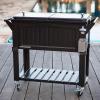 imagePermasteel PS203F1BLKAM 80 Quart Portable Rolling Patio Cooler BlackBlack