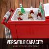 imagePermasteel PS203F1BLKAM 80 Quart Portable Rolling Patio Cooler BlackRed