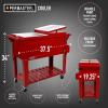 imagePermasteel PS203F1BLKAM 80 Quart Portable Rolling Patio Cooler BlackRed