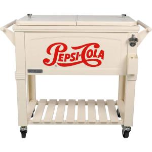 imagePermasteel PS203F1BLKAM 80 Quart Portable Rolling Patio Cooler BlackPepsi