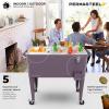 imagePermasteel 80 Quart Party Cooler Rolling Ice Chest with Wheels and Handles for Indoor Outdoor PatioPurple