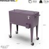imagePermasteel 80 Quart Party Cooler Rolling Ice Chest with Wheels and Handles for Indoor Outdoor PatioPurple