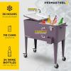 imagePermasteel 80 Quart Party Cooler Rolling Ice Chest with Wheels and Handles for Indoor Outdoor PatioPurple