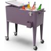 imagePermasteel 80 Quart Party Cooler Rolling Ice Chest with Wheels and Handles for Indoor Outdoor PatioPurple