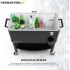 image:imagePermasteel Party Cooler with Divider Spacious 80Qt Capacity Chills 36hrs Serving Tray Rolling Ice Chest for Indoor and Outdoor EntertainmentBlack