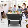 image:imagePermasteel Party Cooler with Divider Spacious 80Qt Capacity Chills 36hrs Serving Tray Rolling Ice Chest for Indoor and Outdoor EntertainmentBlack