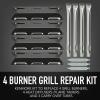 image:imagePermasteel PP20401BBHAM 4 Grill Replacement Parts Burners and Flame Tamers Included Black
