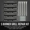 image:imagePermasteel PP20501BHAM 5 Grill Replacement Parts Burners and Flame Tamers Included Black
