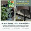 image:imagePermasteel Raised Garden Bed with Legs 402037 in Planter Box with EnGrow TrueSoil Technology for Vegetables Flowers Herbs and Fruit Outdoor Indoor Storage Shelf Wood BrownWood Grain