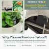 image:imagePermasteel Raised Garden Bed with Legs 402037 in Planter Box with EnGrow TrueSoil Technology for Vegetables Flowers Herbs and Fruit Outdoor Indoor Storage Shelf Wood BrownIvory