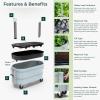image:imagePermasteel Raised Garden Bed with Legs 402037 in Planter Box with EnGrow TrueSoil Technology for Vegetables Flowers Herbs and Fruit Outdoor Indoor Storage Shelf Wood BrownBlue