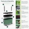 image:imagePermasteel Raised Garden Bed with Legs 402037 in Planter Box with EnGrow TrueSoil Technology for Vegetables Flowers Herbs and Fruit Outdoor Indoor Storage Shelf Wood BrownSage