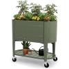 image:imagePermasteel Raised Garden Bed with Legs 402037 in Planter Box with EnGrow TrueSoil Technology for Vegetables Flowers Herbs and Fruit Outdoor Indoor Storage Shelf Wood BrownGreen