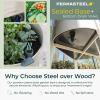 image:imagePermasteel Raised Garden Bed with Legs 402037 in Planter Box with EnGrow TrueSoil Technology for Vegetables Flowers Herbs and Fruit Outdoor Indoor Storage Shelf Wood BrownIvory